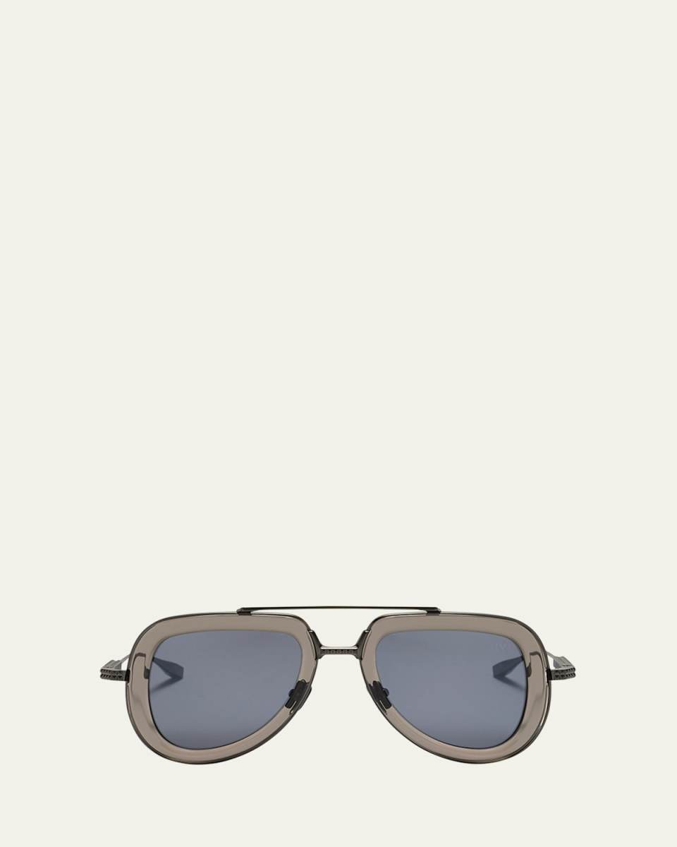 V-Story Titanium & Acetate Aviator Sunglasses